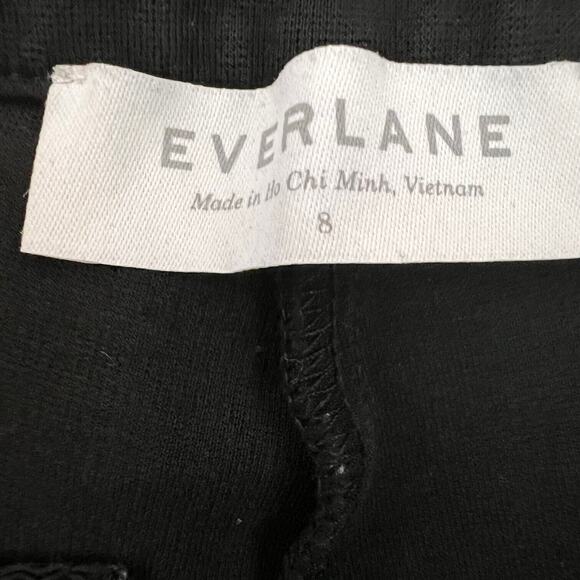 Everlane Womens Cropped Knit Pants Size 8 Black Exposed Side Zip Viscose Blend - Picture 5 of 6